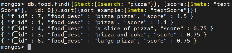 MongoDB Sort: Metadata Sorting Query 2